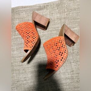 Franco Sarto suede Orange Women's Heeled Sandals